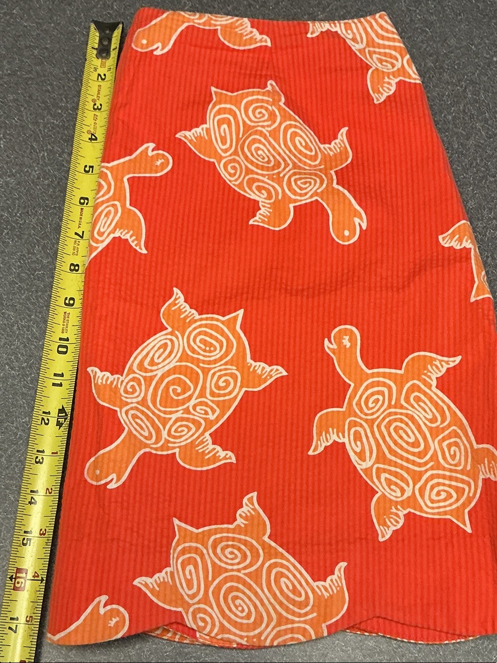 Lilly Pulitzer Vintage Orange Sea Turtle lined cotton skirt